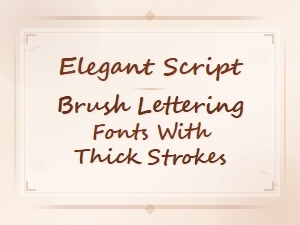 Elegant Script Brush Lettering Fonts with Bold Thick Strokes