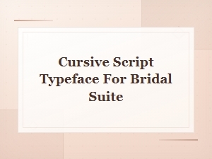 Beautiful Cursive Script Typeface for Bridal Suite Wedding Invitations
